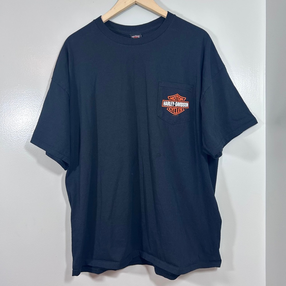 Harley Davidson Wildcat London Kentucky Pocket T-Shirt Black Mens 2XL